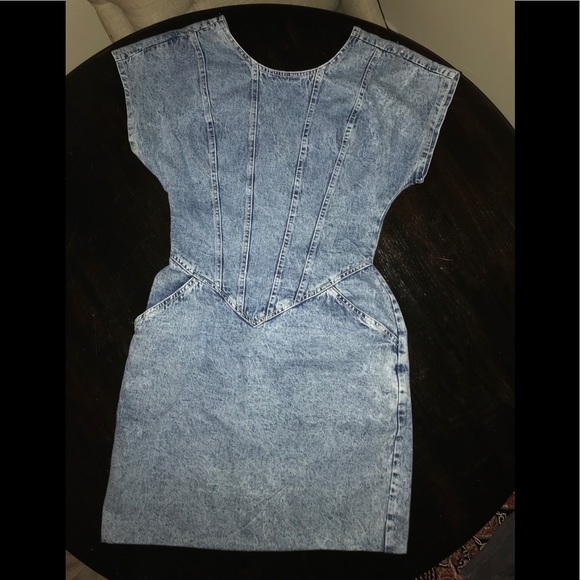 Dresses & Skirts - Vintage 1980’s acid wash denim dress